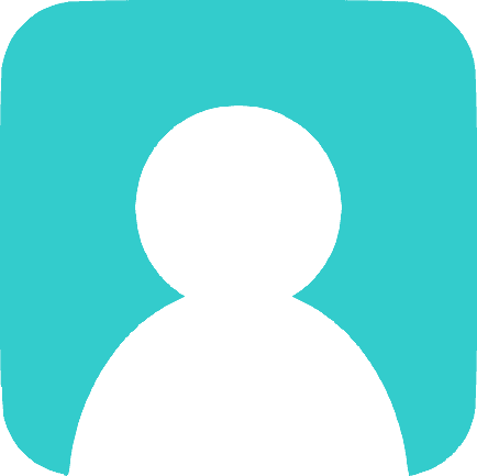 Generic user profile icon with a white silhouette of a person on a turquoise background.